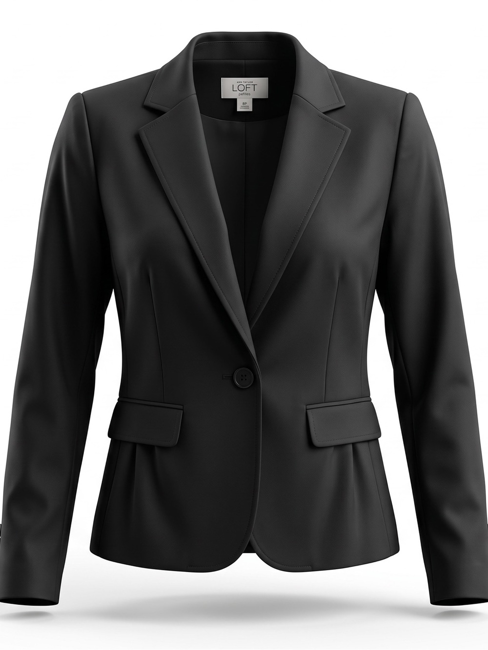 LOFT Black Single-Button Tailored Blazer | Size 8P